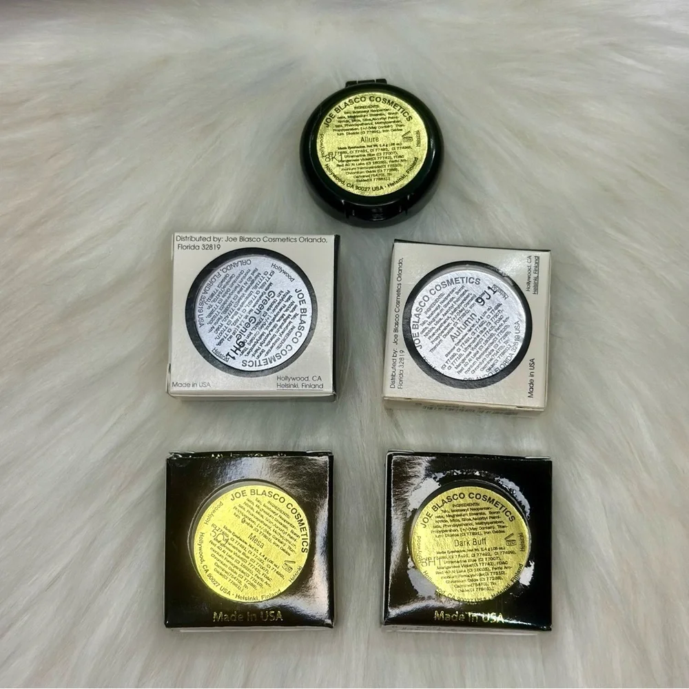 Joe Blasco 5-Piece Eyeshadow Bundle – Mesa, Dark Buff, Allure, Autumn, Dark Buff